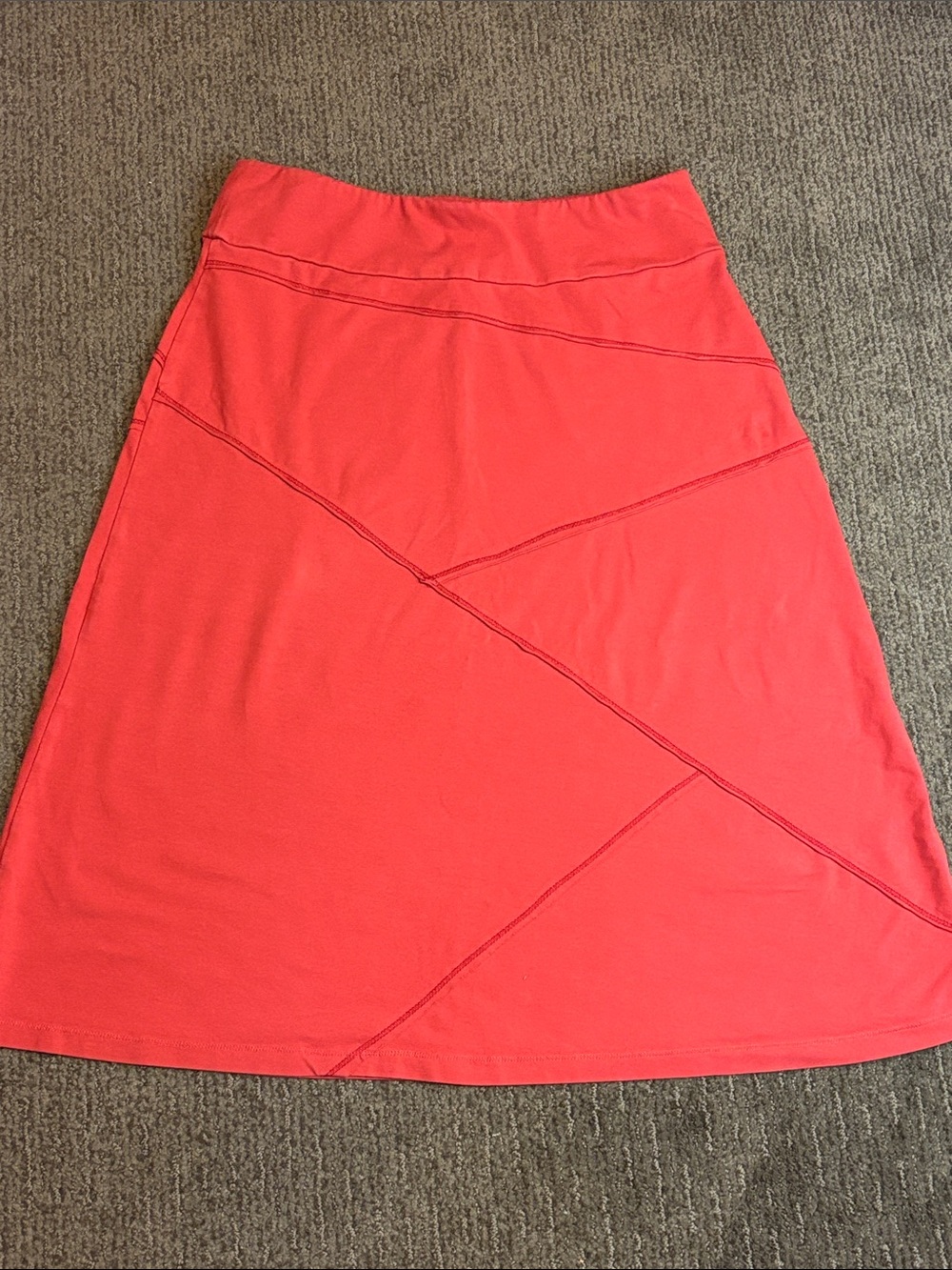 ✨Aventura Women’s Red/Coral A-Line Stitch-Detail Skirt Size Medium